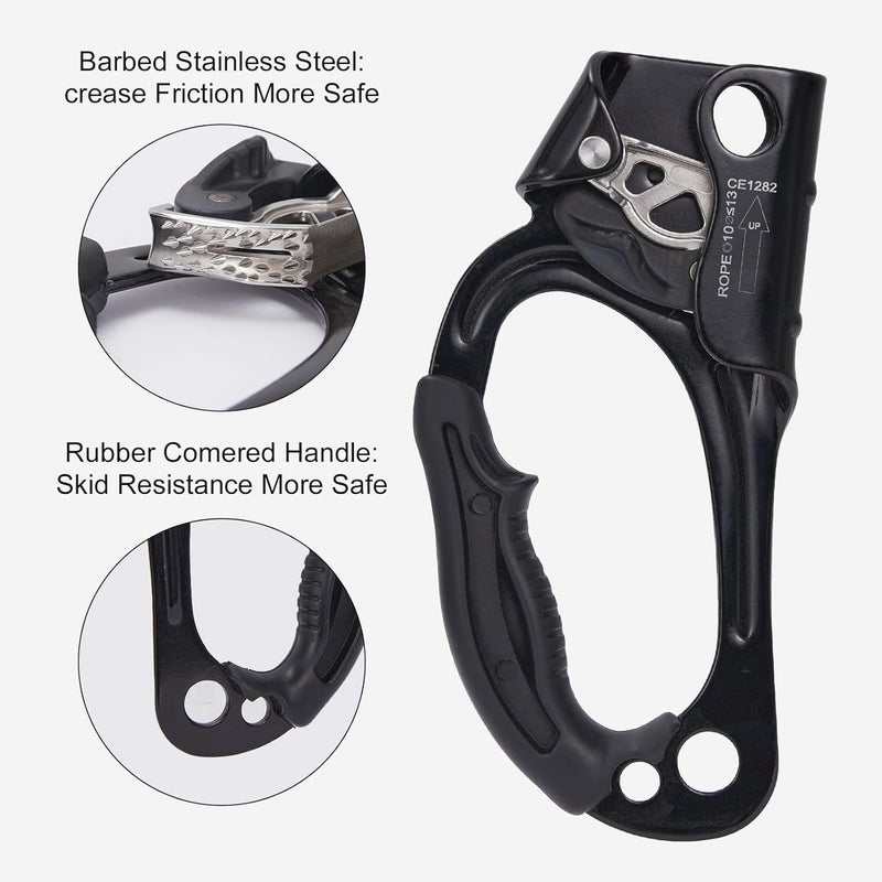 SOB Hand Ascender, Rock Climbing Tree Arborist Rappelling Gear Equipment Rope Clamp for 10~13MM Rope - Image 3